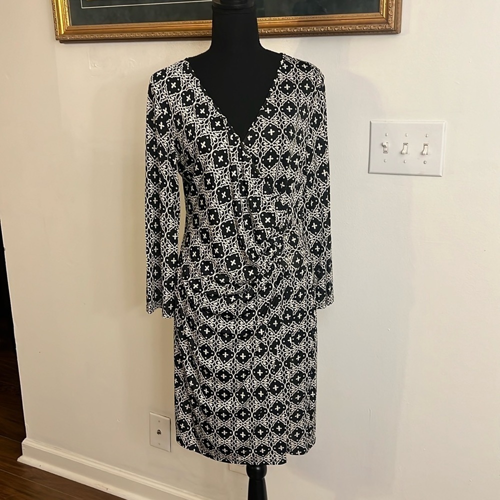 NWT Antonio Milani V-Neck Midi Dress, Sz. L.